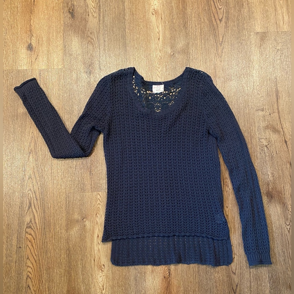 Hippie Rose navy sweater- size large